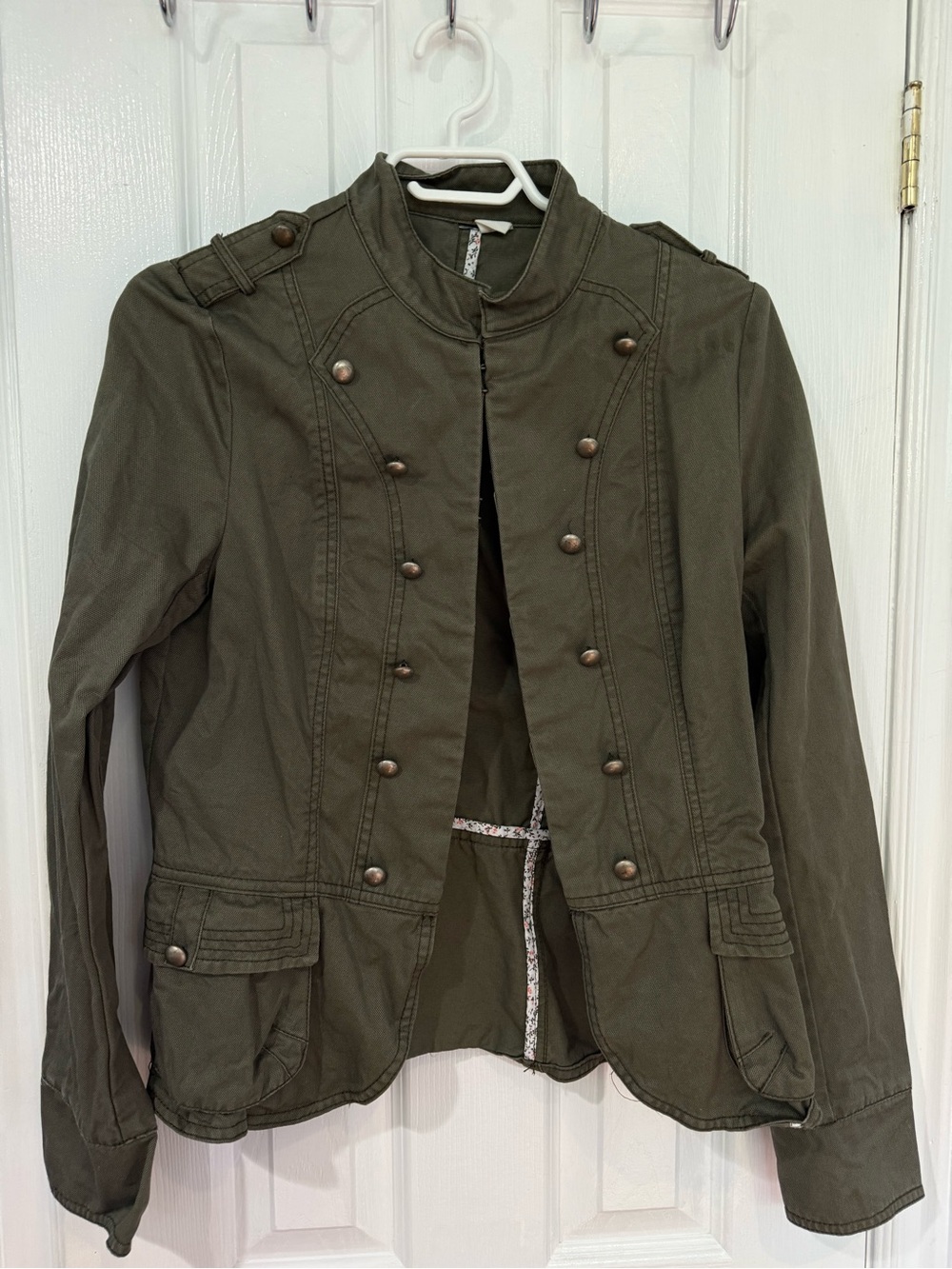 H&M Olive Green Military-Style Utility Jacket